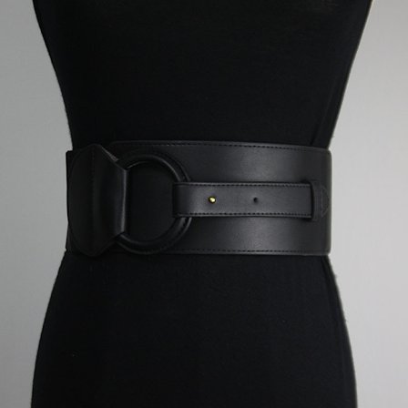 Plus Size Skinnimitasjon O-ring Spenne Elastisk Bred Motebelte