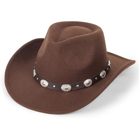 Formbar Western Cowboyhatt for Menn Kvinner Filt Fedora Caps Outback Cowgirl Jazz Hatter med Belte Spenne
