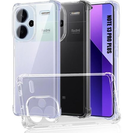 Silikonfodral till Xiaomi Redmi Note 13 Pro+ 5G - Note 13 Pro Plus 5G, förstärkta hörn Transparent Stötsäker