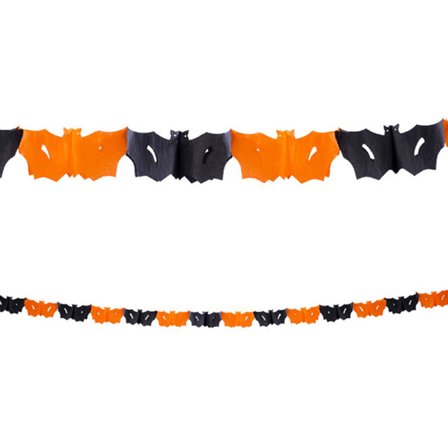 Flagermus Guirlande Orange & Sort