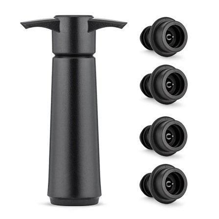 Vinsaver med 4 vakuumpropper, vinprop, vinkonservering, genanvendelig flaskeforsegling holder vinen frisk (vinpumpe + 4 propper)