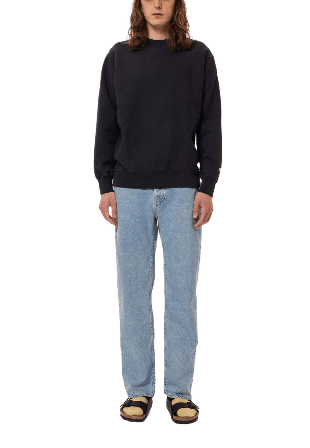 Nudie Jeans Hasse Crew Neck Sweatshirt Greymelange Tröjor Herr Blå SMALL