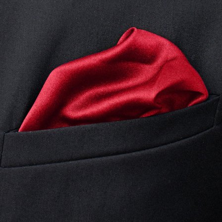 Pochette de costume carrée rouge pour hommes - Pochettes de costume de couleur unie