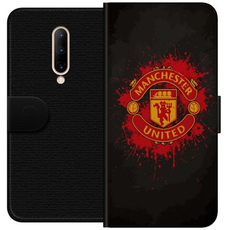 Kompatibelt Lommeboketui til OnePlus OnePlus 7 Pro Manchester United logo i rød og gul farge med røff sportslig bakgrunn