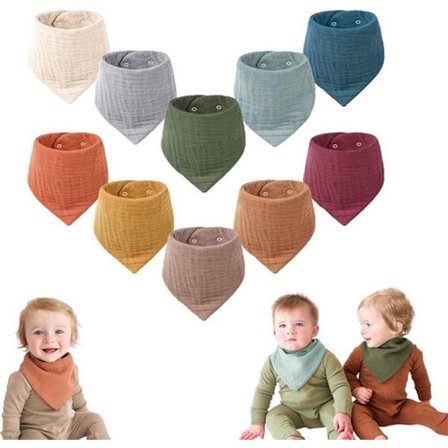 ING Vauvan ruokalaput - 10 kappaleen setti - Pestävä - Ruokalaput - Kuolalaput