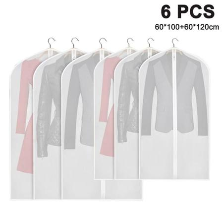 6 stk Beklædningsposer Covers, Peva Coat Cover Åndbar Coat Suit Tasker Style 1