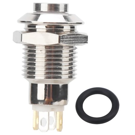 10 mm metallinen painikekytkin, vedenpitävä itselukittuva käynnistyskytkin valolla 3V (valkoinen) - 1 kpl