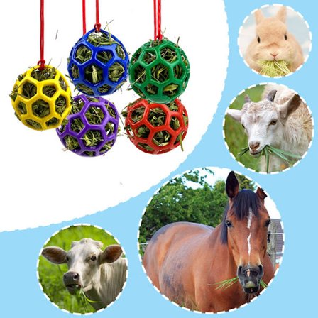 Høbold til heste at lege med, lindre stress med denne høfoderbold i klare farver til heste og geder for at undgå kedsomhed