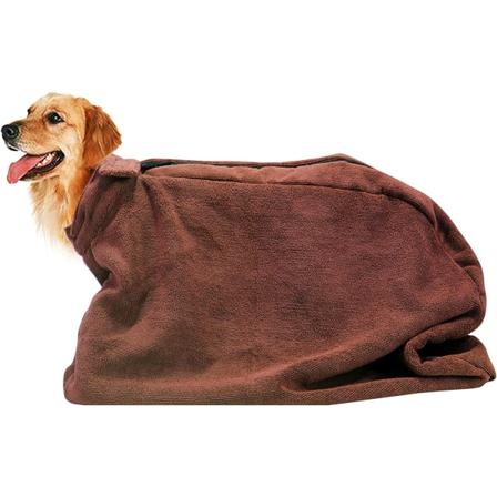 Mikrofiber hundetørkepose, hundetørkepose, med ringhalsstropp, egnet for store, mellomstore og små hunder,