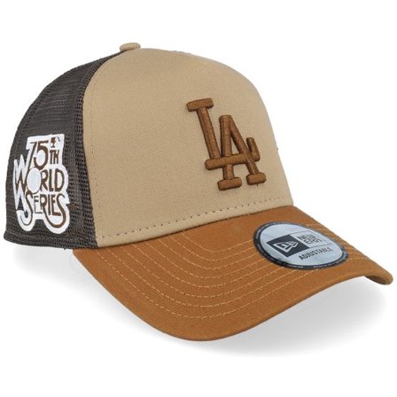 New Era - MLB Beige trucker Keps - Hatstore Exclusive x Los Angeles Dodgers MLB World Series Khaki/Peanut/Black Trucker @ Hatstore