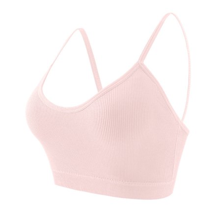 Sport-bh för kvinnor med V-ringning - Justerbara tunna axelband Vadderad Yoga Topp Basic Trådlös Camisole