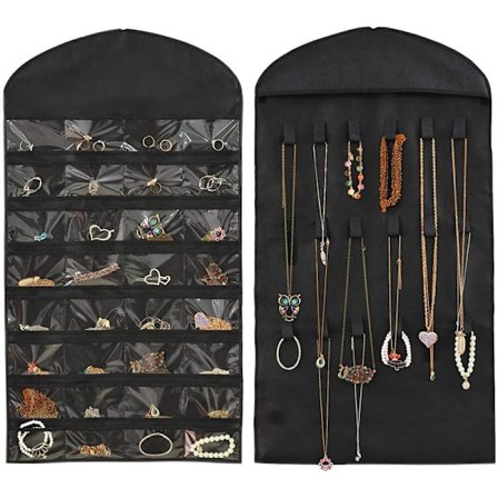 3-pak Hængende Smykkeopbevaring med 32 Lommer og 18 Velcrolukninger