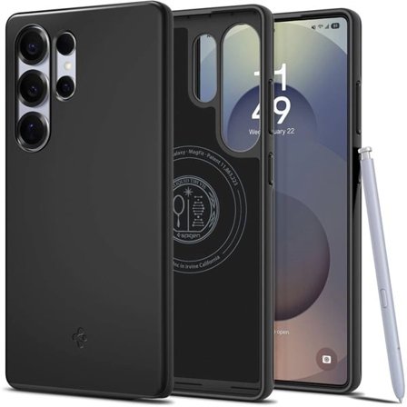 Spigen Thin Fit Mag-etui med MagSafe-kompatibilitet for Samsung Galaxy S25 Ultra - Svart