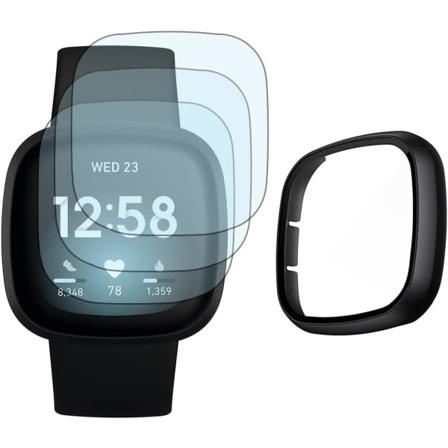 Urskærmsbeskytter (3+1 pakke) Kompatibel med Fitbit Versa 3, Film IC
