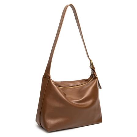 Kvinder Dame Håndtaske Blød Collapse Enkel Stil All-Match Crossbody Stor kapacitet Brown