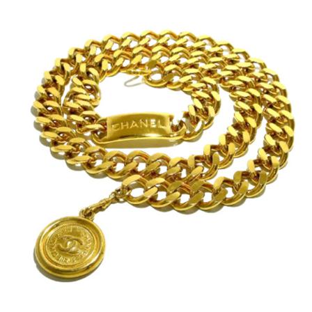 Chanel Vintage Pre-owned Metal baelter Gul, Dame Vintage Accessories, Størrelse: ONE Size