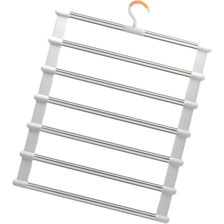4-pak Sammenklappelige Buksehengere i Metal med Klemmer – Pladsbesparende Bøjle_OF