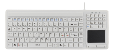 Deltaco TB-506 - tastatur - med styreplate - Nordisk - hvit Inn-enhet