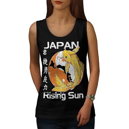 Rising Sun Japan Koi Dam Blacktank Top | Wellcoda