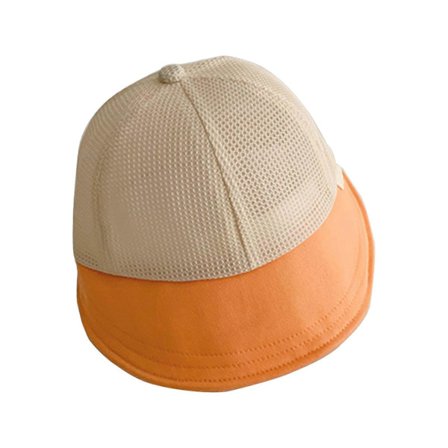 Koreansk Sommer Børne Solhat Åndbar Babyhat Sommer Mesh Kasket Åndbar Farvematchende Kasket til Børn Justerbar Orange