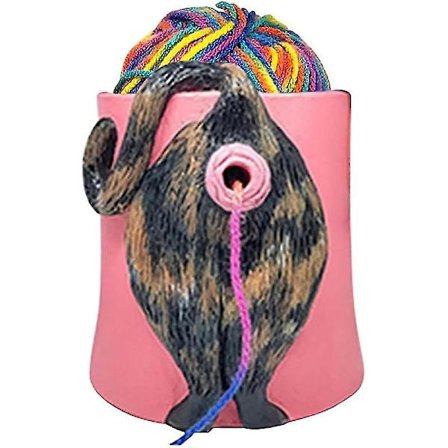 Garn Skål til Strikning Sjov Kat Bagdel Garn Skål Kæledyrs Elsker Strikker Hækler Gave