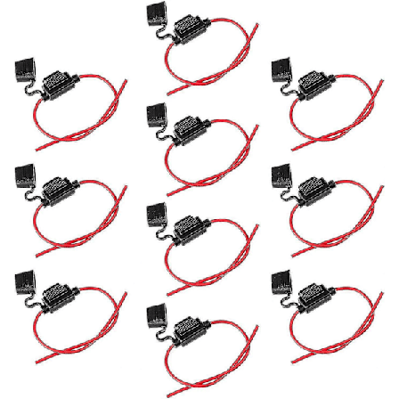 10x Bil Sikringsholder til Køretøjer Bilsikringsholdere Flad Sikringsholder 14awg
