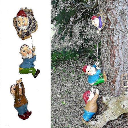 Klatrende Dverg Skulptur Gnome Kunst Statue Samleobjekt Resin Hage Hjem Dekor Håndverk Hagepynt Hjem Hule Statue
