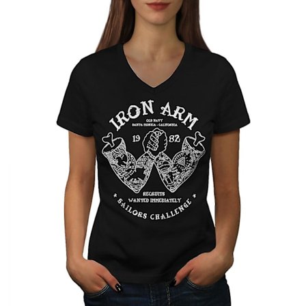 Iron Arm Sailor Sport Dam T-shirt med svart v-ringad hals