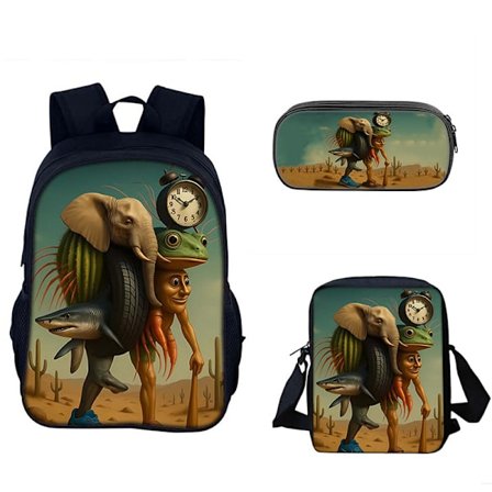 Brainrot Student Ryggsekk Tredelt Sett Italiensk Brainrot Ryggsekksett Elev {FY}