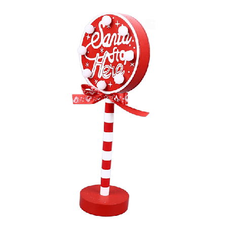 Jule Stop Her Dekoration Metal Massivt Træ LED Delikat Julemand Stop Her Trætop til Julefest Rund 12x8x30.5cm