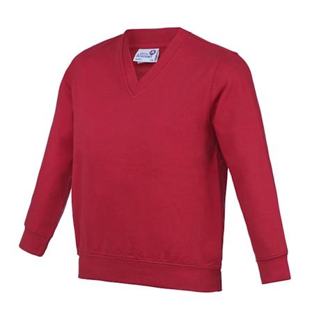 AWDis Academy Barn/Barn Junior V-halsad Skoltröja/Sweatshirt Rød 7-8 Years Red