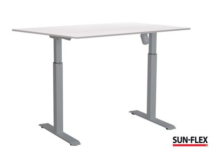 SUN-FLEX Bord II höj/sänk 120x80 grå/vit - Lyreco - Kontorsmöbler och inredning - Bord och hurtsar - Skrivbord - Höj/sänkbar