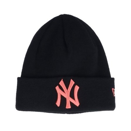 New Era - MLB Svart cuff Beanie - Kids New York Yankees League Essential Knit Black/Pink Cuff @ Hatstore