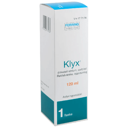 Klyx klyster/ rektalvæske 120 ml Flaske av plast med rektalspiss