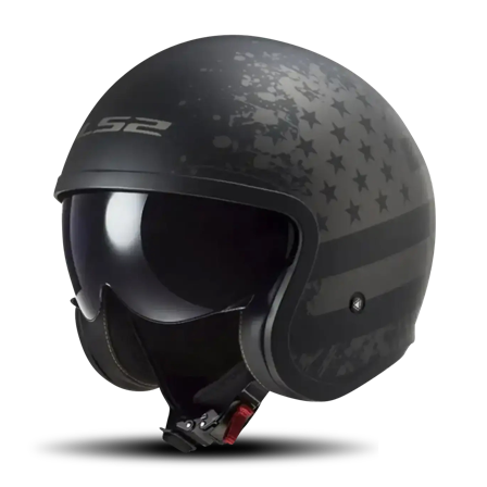 Jethelm LS2 OF599 Spitfire II Mat Zwart Vlag L