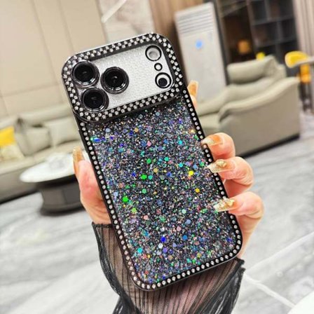 iPhone 17 Pro Max Skal med Diamant Glittrande Paljetter TPU