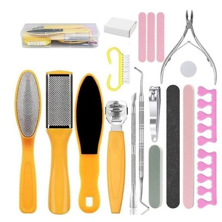 Fodfil Sæt Hård Hud Skærer Hård Hud Fjerner Fodplejesæt, Professionelt Pedikyrværktøj, Fodfil i Rustfrit Stål, Rasp Kompatibel Med Pedikyrer Og F