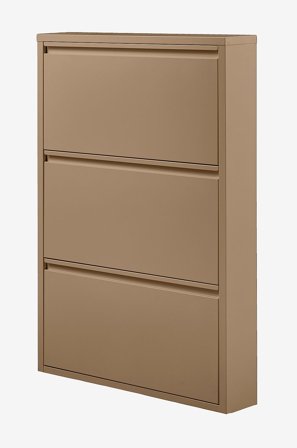 WOOOD - Kenkäkaappi 3-osastoinen Sabine - Ruskea - Kenkäkaapit - - Homeroom