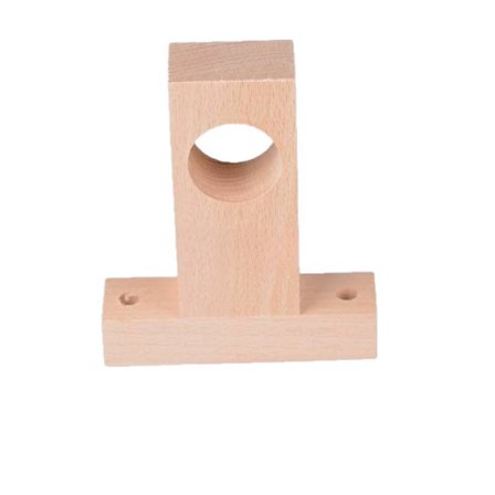 2 stk. Gardinstangfester i tre, tunge gardinstangholdere i tre, gardinstangkroker