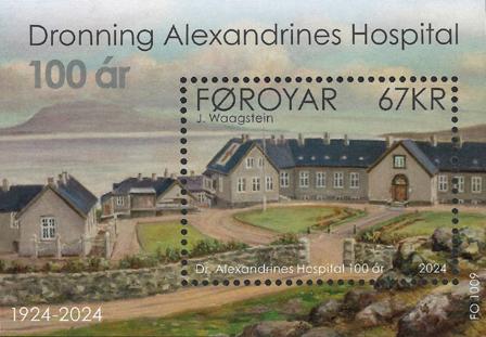 Færøerne - Dronning Alexandrines Hospital - Postfrisk miniark