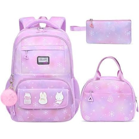 3-delt Skolesæt med Madkasse og Penalhus – Til Grundskole, Mellemtrin og Gymnasium, Velegnet til Studier og Daglig Brug