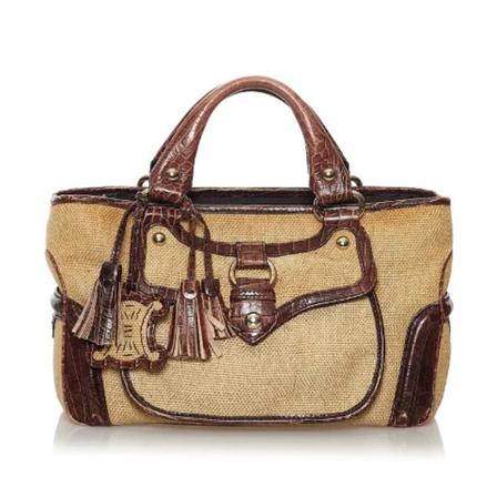 Celine Vintage, Pre-owned Handbag Beige, Dames, Maat:ONE Size,Canvas