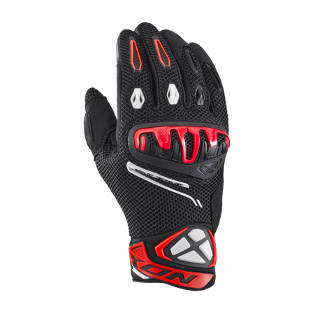 Ixon Mirage Airflow MC-Handskar Svart/Ljusröd XL