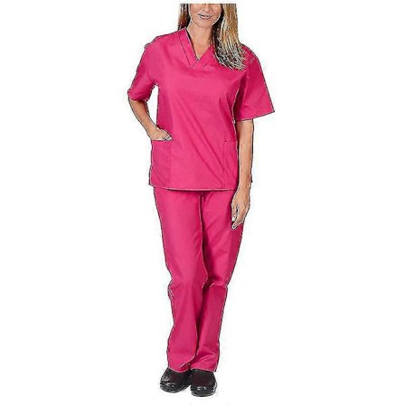 Medisinsk skrubb for kvinner, legeuniform, topp+bukser, sett sykepleier tannlege 2-delt dress