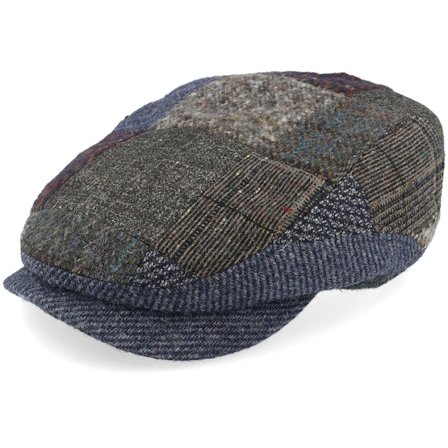 Lierys - Black flatcap Czapka Z Daszkiem - Driver Cap Patchwork Multicolor Flat Cap @ Hatstore
