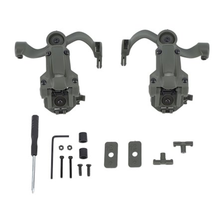 360 graders rotasjon hodesett hjelmadapter multi vinkel rotasjon hjelm skinne adapter støyreduserende lydopptak hodesett hjelmtilbehør grønn