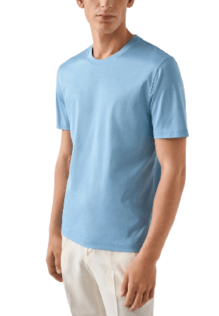 Eton T-shirt I Filo Di Scozia T-shirts Herr Blå XS