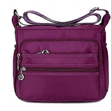 Messenger bag i nylon Oxford-tyg (lila), avslappnad canvas messenger bag för dam, vattentät axelremsväska för dam