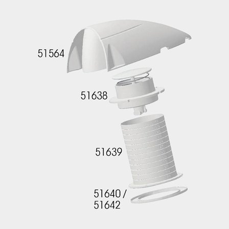 Öppnings/stängmekanism för 51637 i vit plast, högkvalitativ reservdel för ventilation i båt, enkel manuell kontroll