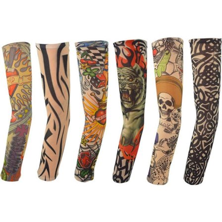 6 Pack Fake Temporary Tattoo Nylon Arm Ärm Sleeve Tatuering